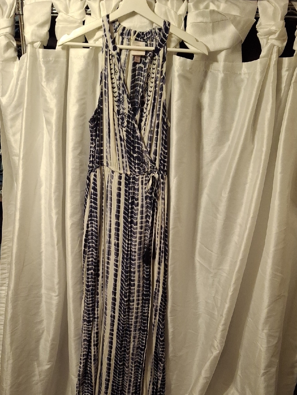 Knox Rose Navy and White Striped Faux Maxi Dress